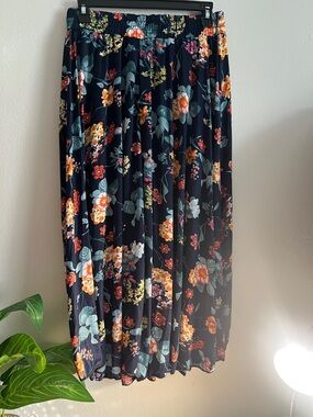 Navy Floral Maxi Skirt